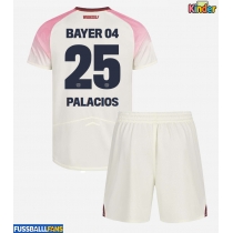 Bayer Leverkusen Exequiel Palacios #25 Auswärts Trikotsatz Kinder 2025-26 Kurzarm (+ Kurze Hosen)